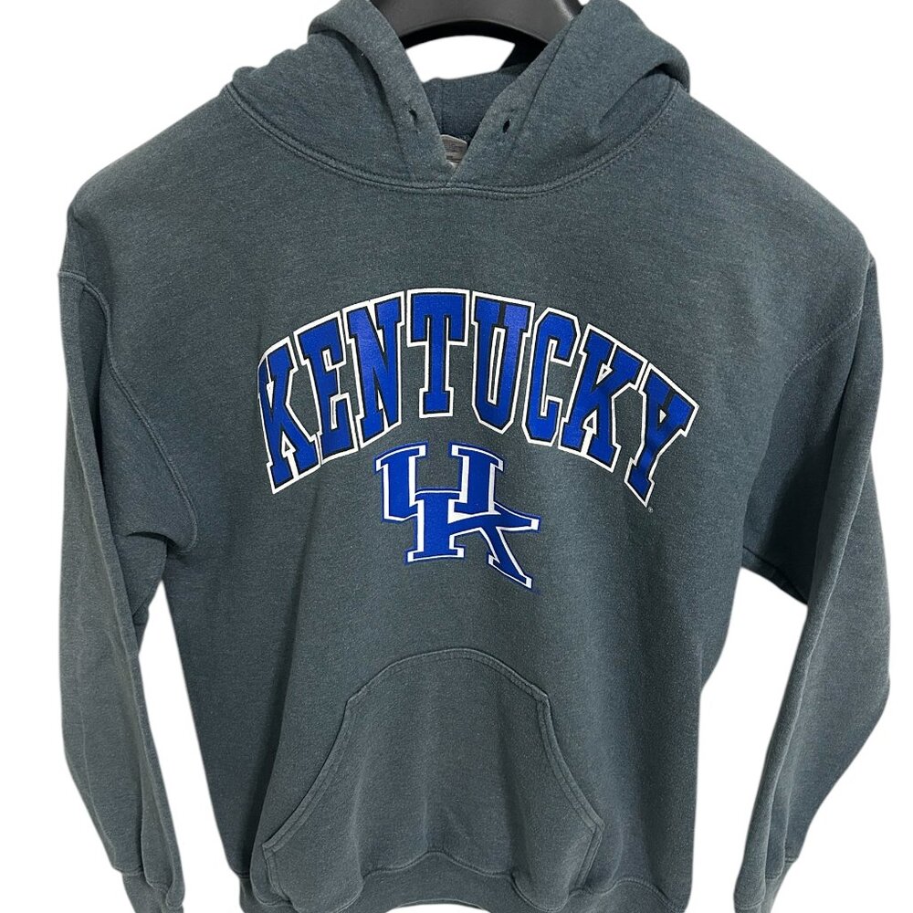 Kentucky Wildcats Hooded Sweatshirt Size Medium Gray Blue Gildan